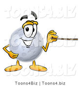 Illustration of a Cartoon Moon Mascot Holding a Pointer Stick by Toons4Biz