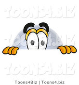 Illustration of a Cartoon Moon Mascot Peeking over a Surface by Toons4Biz