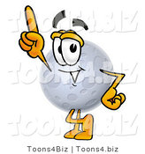 Illustration of a Cartoon Moon Mascot Pointing Upwards by Toons4Biz
