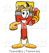 Illustration of a Cartoon Paint Brush Mascot Holding a Telephone by Mascot Junction