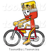 Illustration of a Cartoon Paint Brush Mascot Riding a Bicycle by Mascot Junction