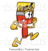 Illustration of a Cartoon Paint Brush Mascot Running by Mascot Junction