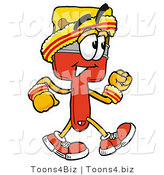 Illustration of a Cartoon Paint Brush Mascot Speed Walking or Jogging by Mascot Junction