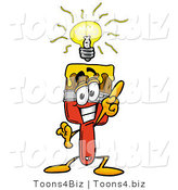 Illustration of a Cartoon Paint Brush Mascot with a Bright Idea by Mascot Junction