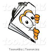 Illustration of a Cartoon Paper Mascot Peeking Around a Corner by Mascot Junction
