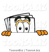 Illustration of a Cartoon Paper Mascot Peeking over a Surface by Mascot Junction