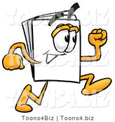 Illustration of a Cartoon Paper Mascot Running by Mascot Junction
