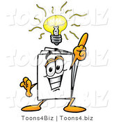 Illustration of a Cartoon Paper Mascot with a Bright Idea by Toons4Biz