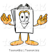 Illustration of a Cartoon Paper Mascot with Welcoming Open Arms by Mascot Junction