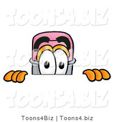 Illustration of a Cartoon Pencil Mascot Peeking over a Surface by Mascot Junction