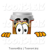Illustration of a Cartoon Pill Bottle Mascot Peeking over a Surface by Mascot Junction