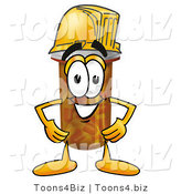 Illustration of a Cartoon Pill Bottle Mascot Wearing a Helmet by Toons4Biz