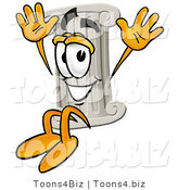 Illustration of a Cartoon Pillar Mascot Jumping by Toons4Biz