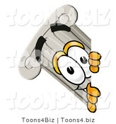 Illustration of a Cartoon Pillar Mascot Peeking Around a Corner by Toons4Biz