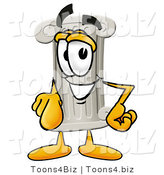 Illustration of a Cartoon Pillar Mascot Pointing at the Viewer by Toons4Biz