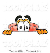 Illustration of a Cartoon Plunger Mascot Peeking over a Surface by Mascot Junction