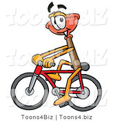 Illustration of a Cartoon Plunger Mascot Riding a Bicycle by Mascot Junction
