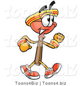 Illustration of a Cartoon Plunger Mascot Speed Walking or Jogging by Mascot Junction