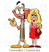 Illustration of a Cartoon Plunger Mascot Talking to a Pretty Blond Woman by Mascot Junction