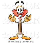 Illustration of a Cartoon Plunger Mascot with Welcoming Open Arms by Toons4Biz
