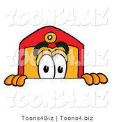 Illustration of a Cartoon Price Tag Mascot Peeking over a Surface by Mascot Junction