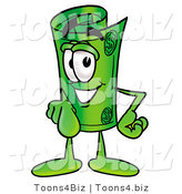 Illustration of a Cartoon Rolled Money Mascot Pointing at the Viewer by Mascot Junction