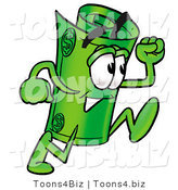 Illustration of a Cartoon Rolled Money Mascot Running by Mascot Junction