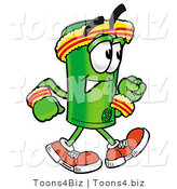 Illustration of a Cartoon Rolled Money Mascot Speed Walking or Jogging by Mascot Junction