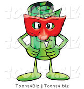 Illustration of a Cartoon Rolled Money Mascot Wearing a Red Mask over His Face by Toons4Biz