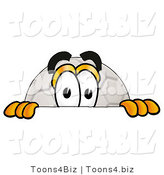 Illustration of a Cartoon Soccer Ball Mascot Peeking over a Surface by Mascot Junction
