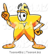 Illustration of a Cartoon Star Mascot Pointing Upwards by Mascot Junction