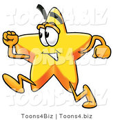 Illustration of a Cartoon Star Mascot Running by Mascot Junction