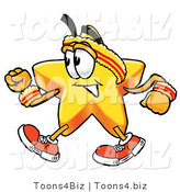 Illustration of a Cartoon Star Mascot Speed Walking or Jogging by Toons4Biz