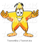 Illustration of a Cartoon Star Mascot with Open Arms by Mascot Junction