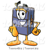 Illustration of a Cartoon Suitcase Mascot Pointing at the Viewer by Mascot Junction