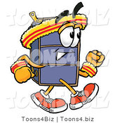 Illustration of a Cartoon Suitcase Mascot Speed Walking or Jogging by Toons4Biz