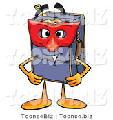 Illustration of a Cartoon Suitcase Mascot Wearing a Red Mask over His Face by Toons4Biz