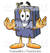 Illustration of a Cartoon Suitcase Mascot with Welcoming Open Arms by Mascot Junction