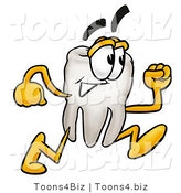 Illustration of a Cartoon Tooth Mascot Running by Toons4Biz