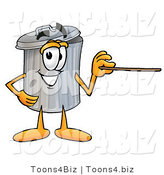 Illustration of a Cartoon Trash Can Mascot Pointing at the Viewer by Toons4Biz