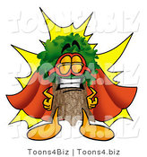 Illustration of a Cartoon Tree Mascot Dressed As a Super Hero by Mascot Junction