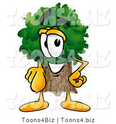 Illustration of a Cartoon Tree Mascot Pointing at the Viewer by Toons4Biz
