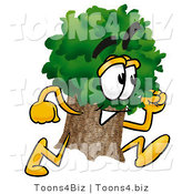 Illustration of a Cartoon Tree Mascot Running by Mascot Junction