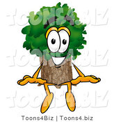Illustration of a Cartoon Tree Mascot Sitting by Toons4Biz
