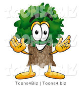Illustration of a Cartoon Tree Mascot with Welcoming Open Arms by Mascot Junction