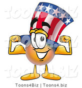 Illustration of a Cartoon Uncle Sam Mascot Flexing His Arm Muscles by Mascot Junction