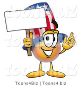 Illustration of a Cartoon Uncle Sam Mascot Holding a Blank Sign by Mascot Junction