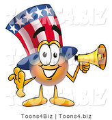 Illustration of a Cartoon Uncle Sam Mascot Holding a Megaphone by Toons4Biz