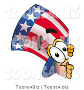 Illustration of a Cartoon Uncle Sam Mascot Peeking Around a Corner by Mascot Junction