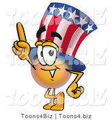 Illustration of a Cartoon Uncle Sam Mascot Pointing Upwards by Mascot Junction